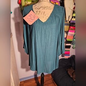 Torrid  Teal Blue Blouse Flowy Size 1